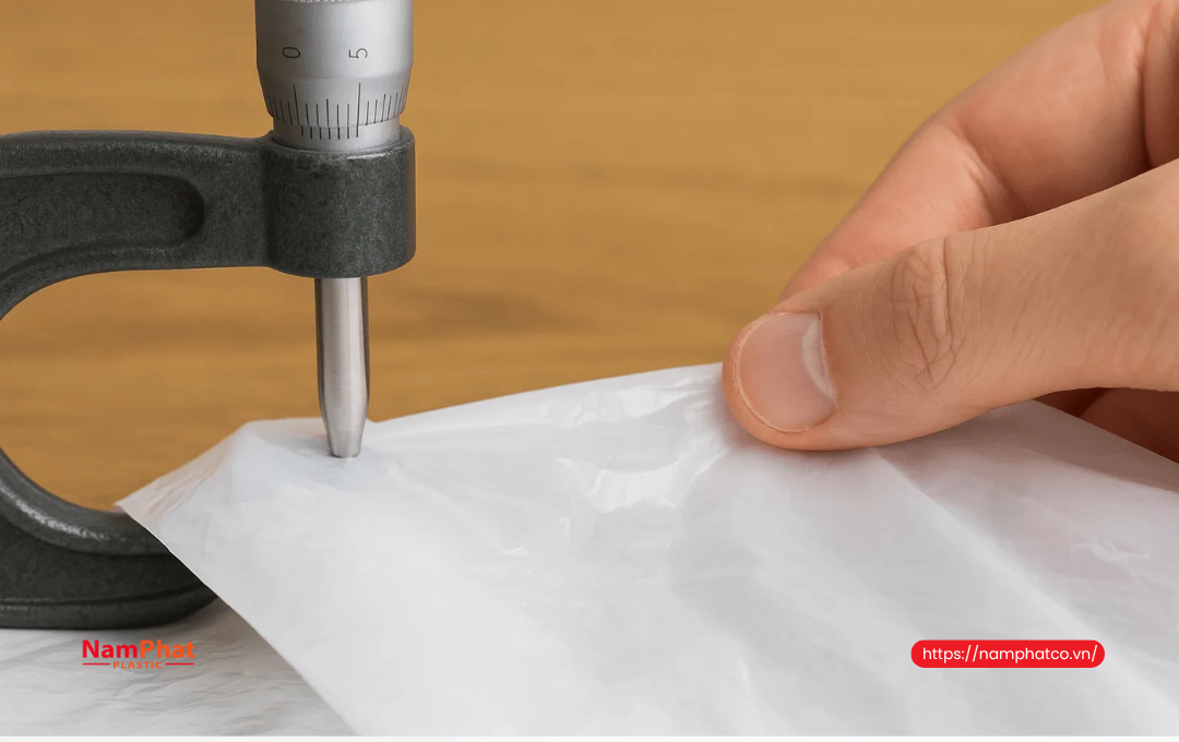 Đo độ dày màng PE bằng đơn vị micron