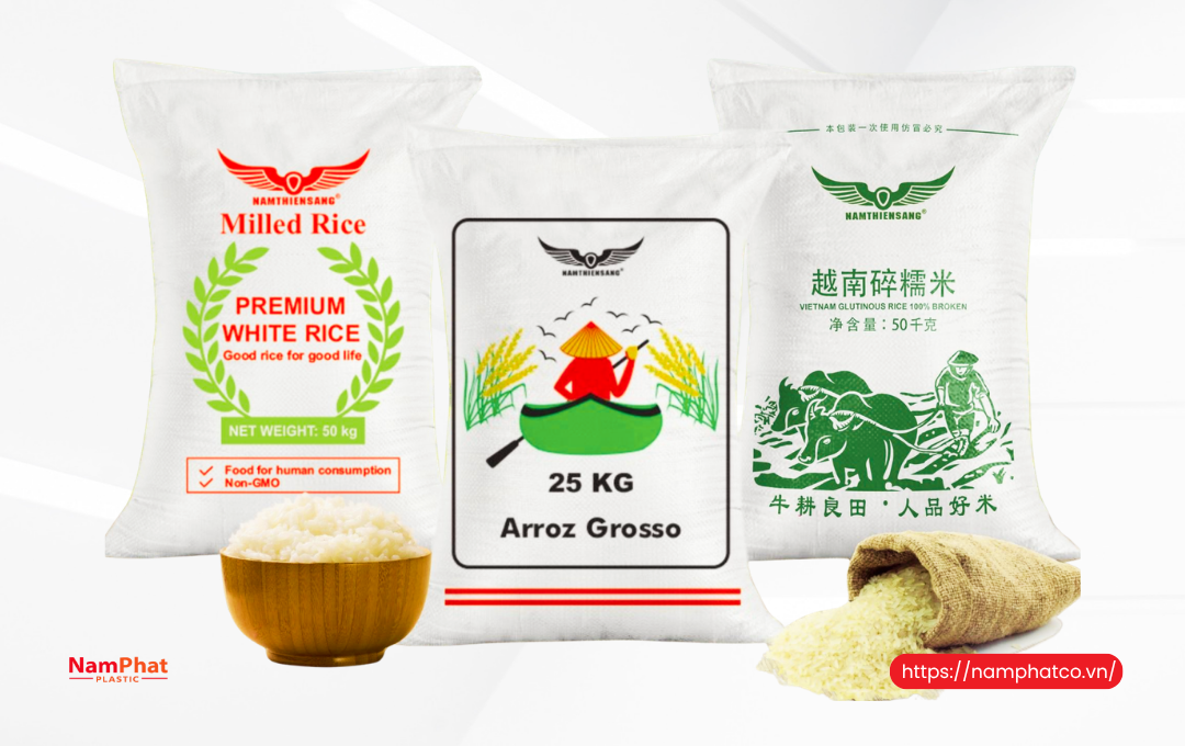 Bao PP thành phẩm dùng cho gạo, phân bón, thức ăn chăn nuôi và vật liệu xây dựng Bao PP thành phẩm dùng cho gạo phân bón thức ăn chăn nuôi và vật liệu xây dựng